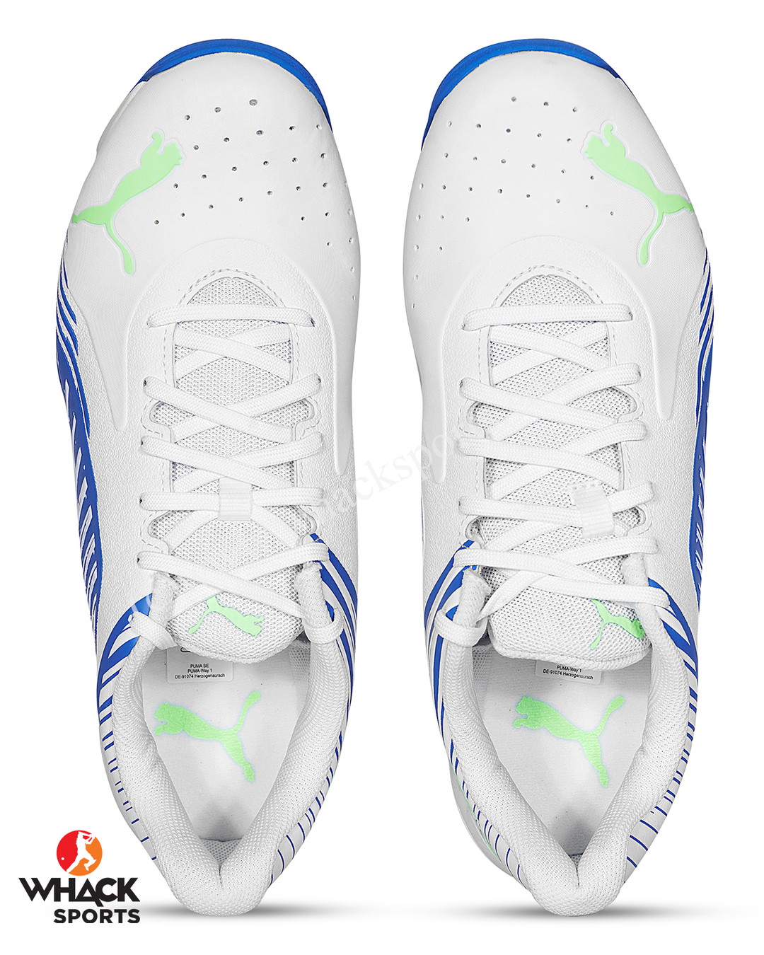 Puma 22 FH - Rubber Cricket Shoes - White Black/Bluemazing