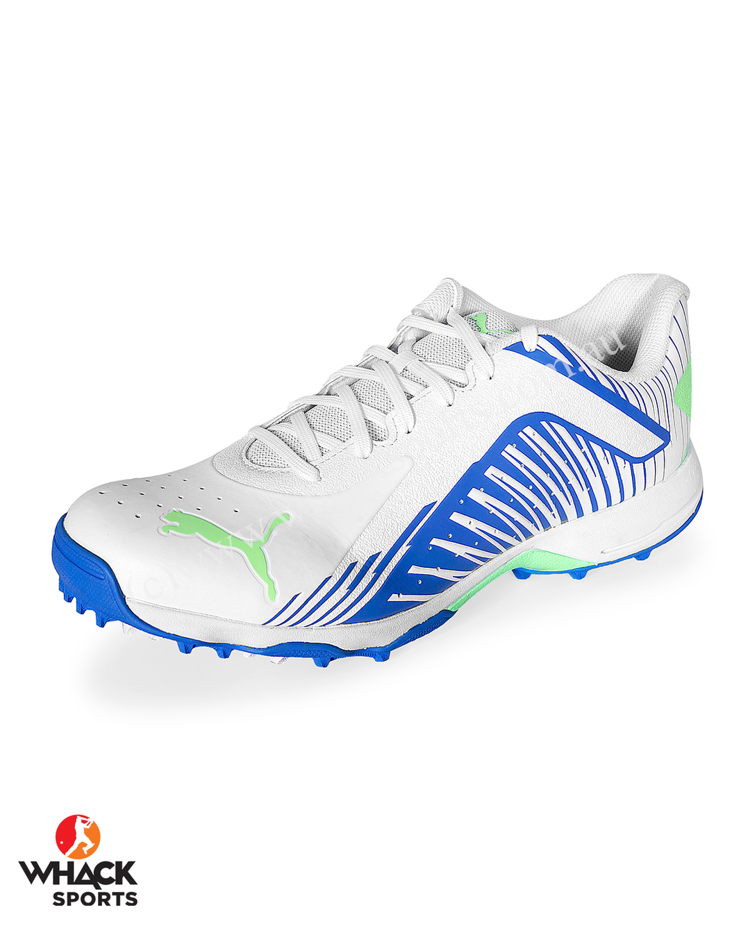 Puma 22 FH - Rubber Cricket Shoes - White Black/Bluemazing