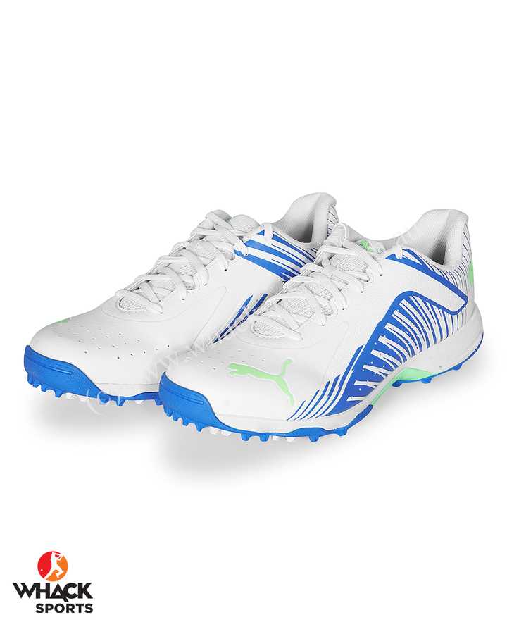 Puma 22 FH - Rubber Cricket Shoes - White Black/Bluemazing