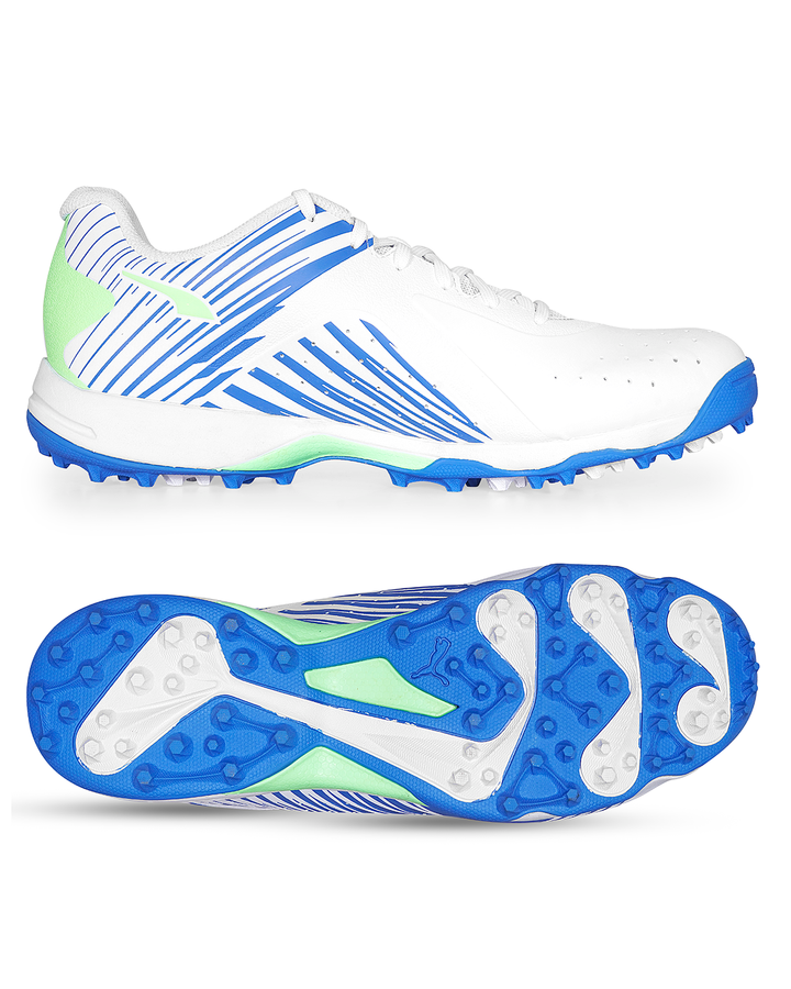 Puma 22 FH - Rubber Cricket Shoes - White Black/Bluemazing