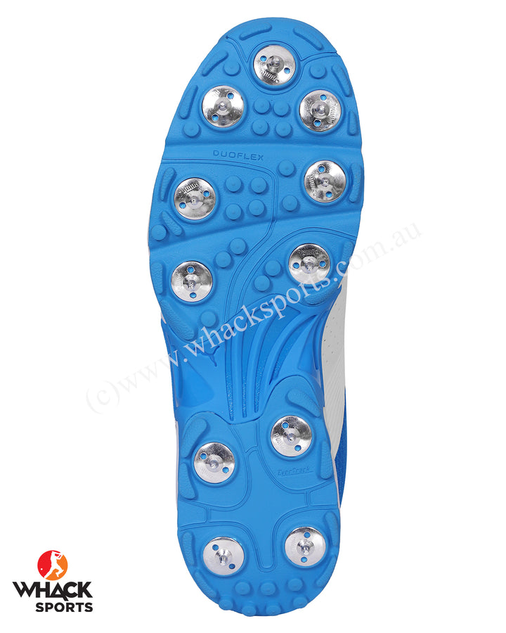 Puma 19.2 Cricket Shoes - Steel Spikes - White Nrgy Blue Green