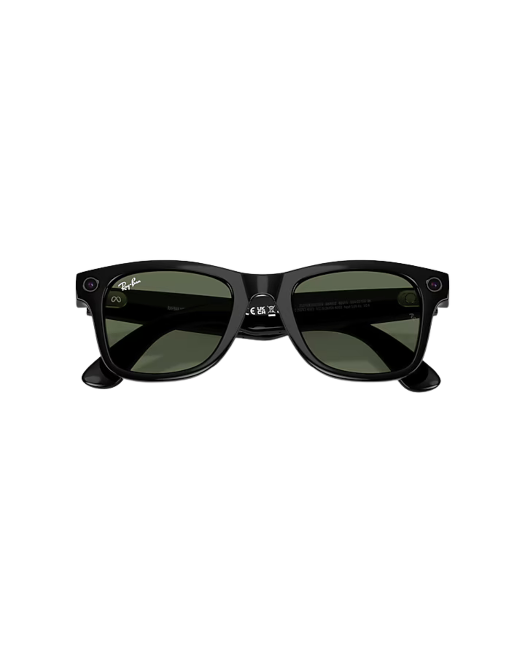 Ray-Ban Wayfarer Meta Sunglasses  (Gen 2) - Shiny Black Frame - G-15 Green
