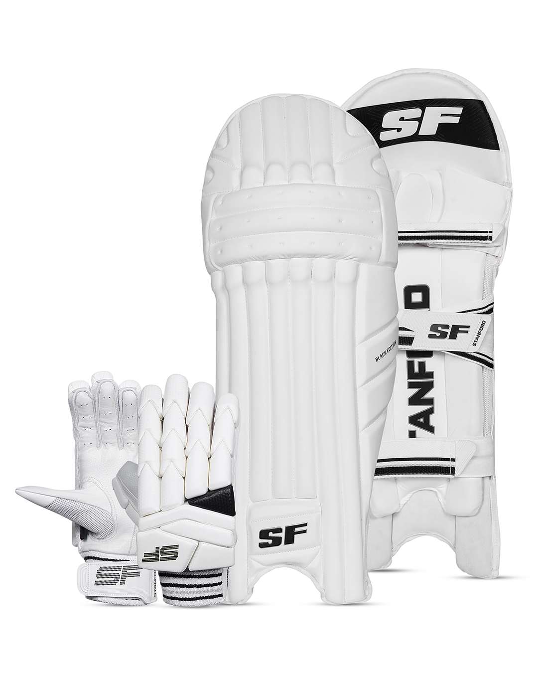 SF Black Edition Batting Pads and Gloves Bundle - Adult