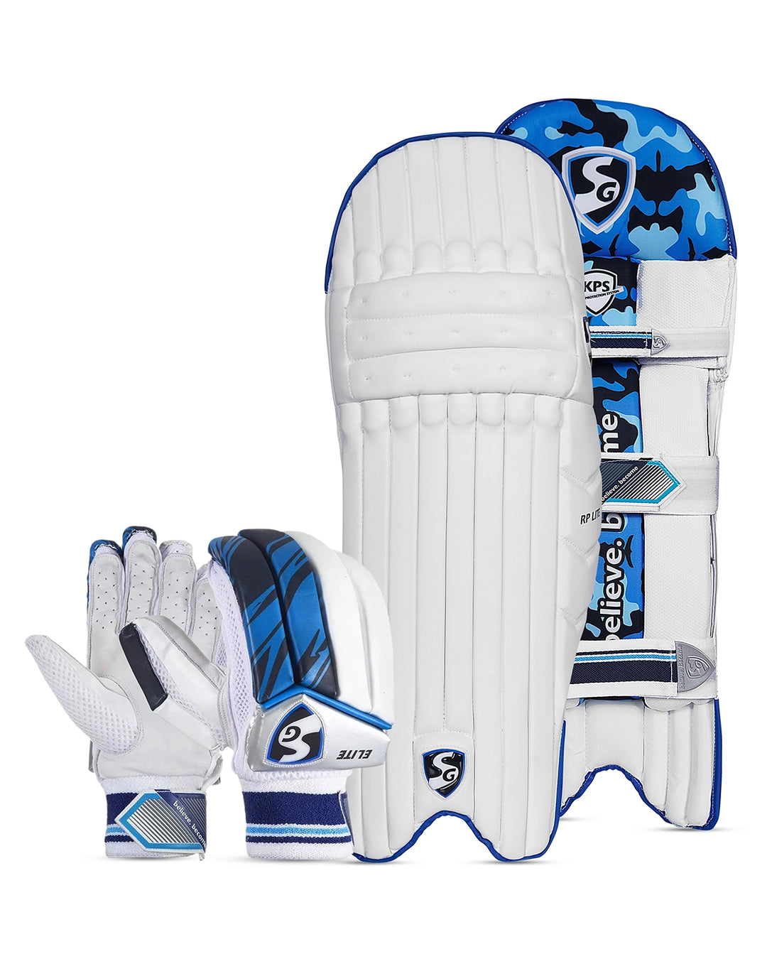 SG Elite Batting Pads and Gloves Bundle - Adult