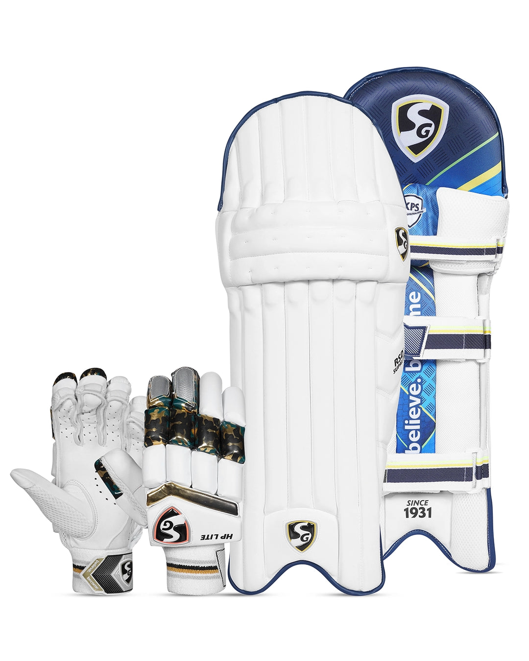 SG HP Lite Batting Pads and Gloves Bundle - Adult