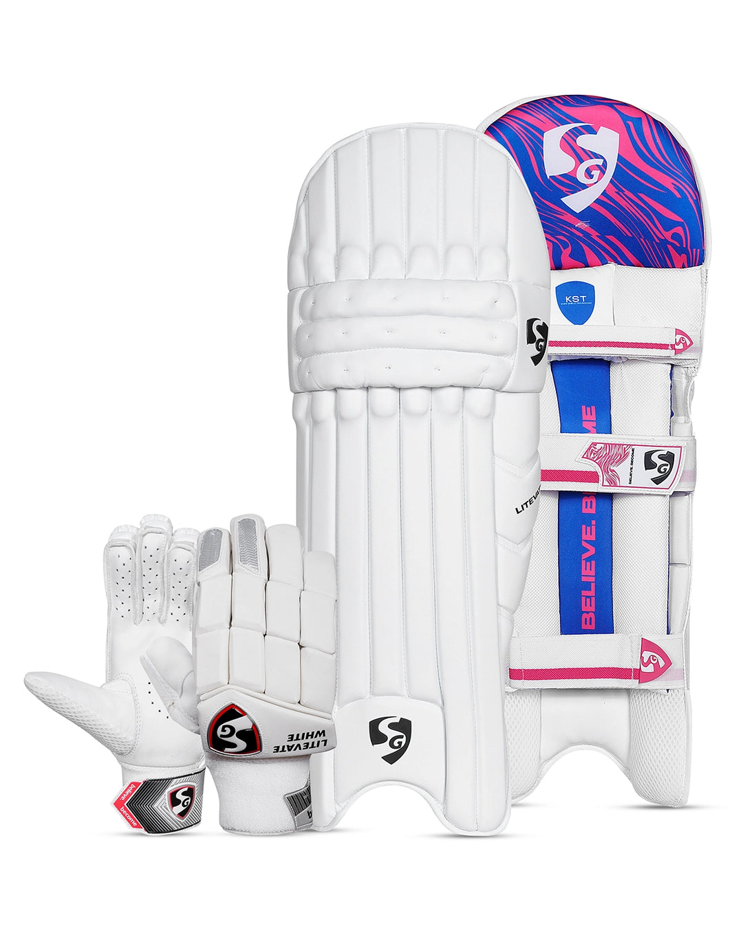 SG Litevate Batting Pads and Gloves Bundle - Junior