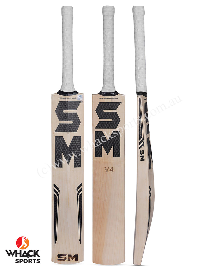 SM V4 English Willow Cricket Bat - Boys/Junior