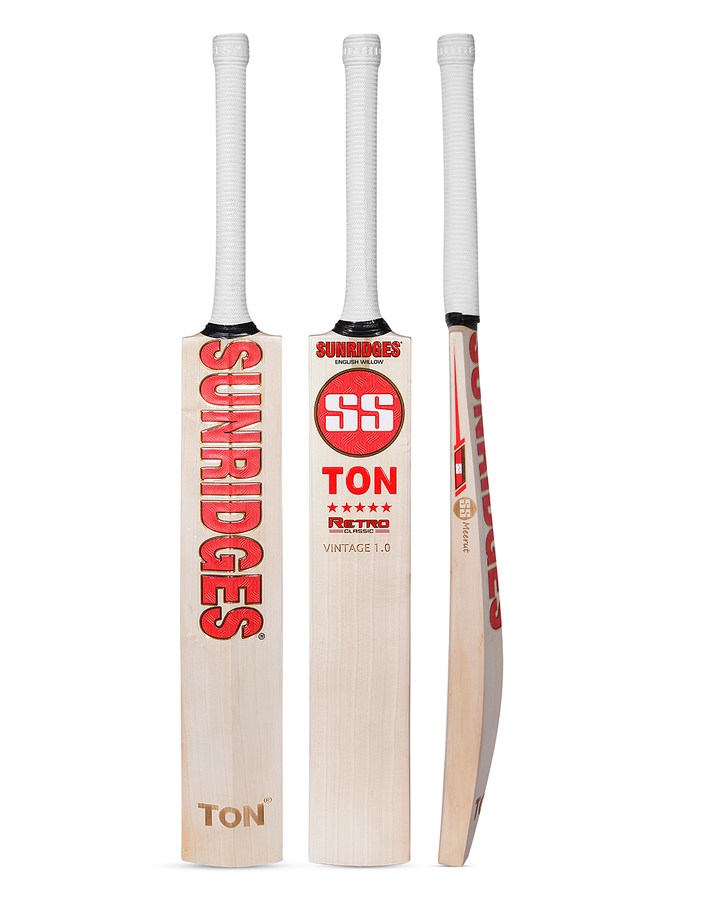 SS TON Retro Vintage 1.0 English Willow Cricket Bat - SH