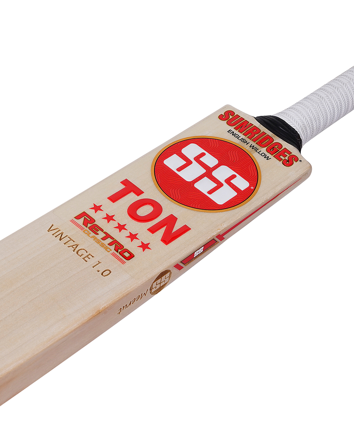 SS TON Retro Vintage 1.0 English Willow Cricket Bat - SH