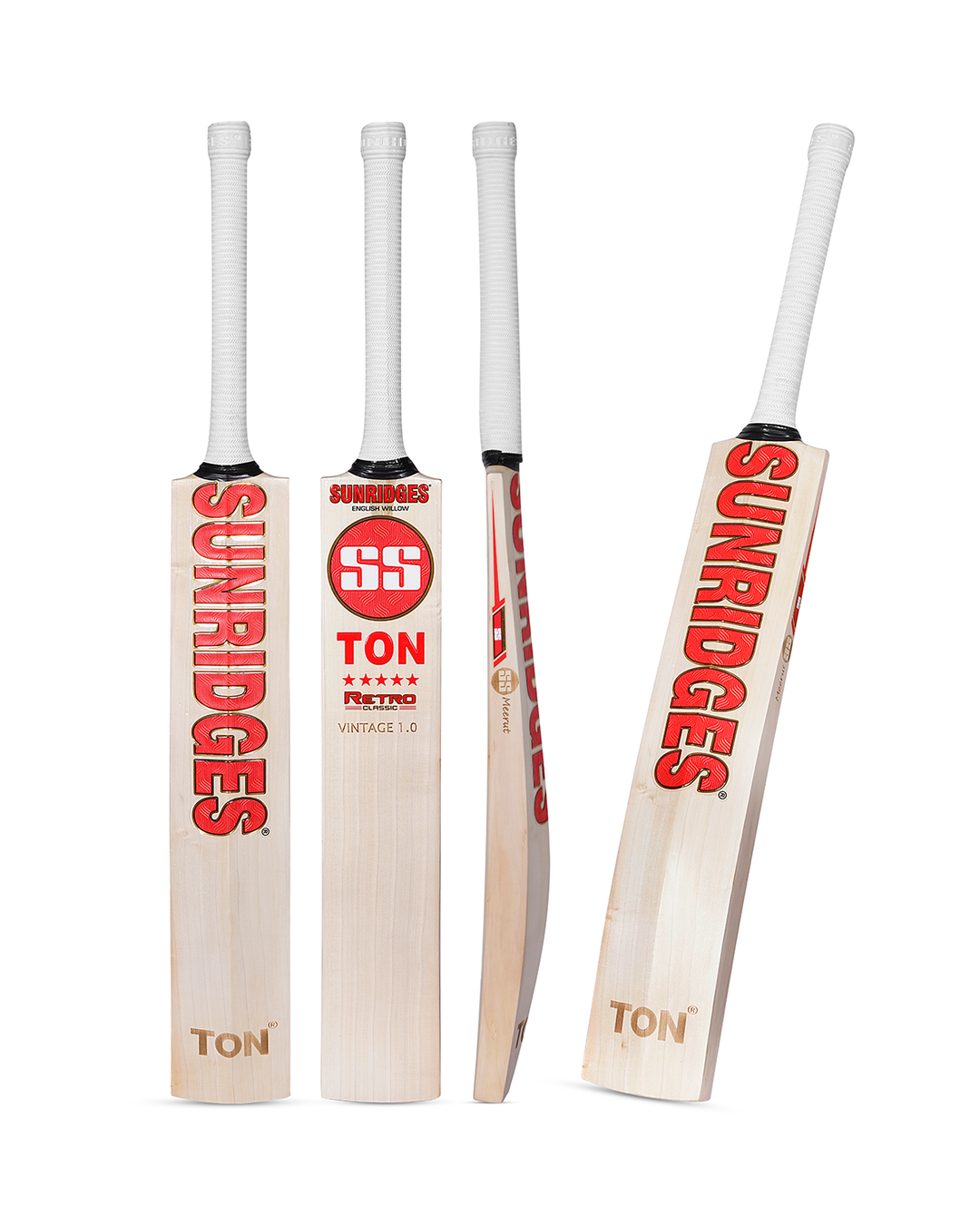 SS TON Retro Vintage 1.0 English Willow Cricket Bat - SH