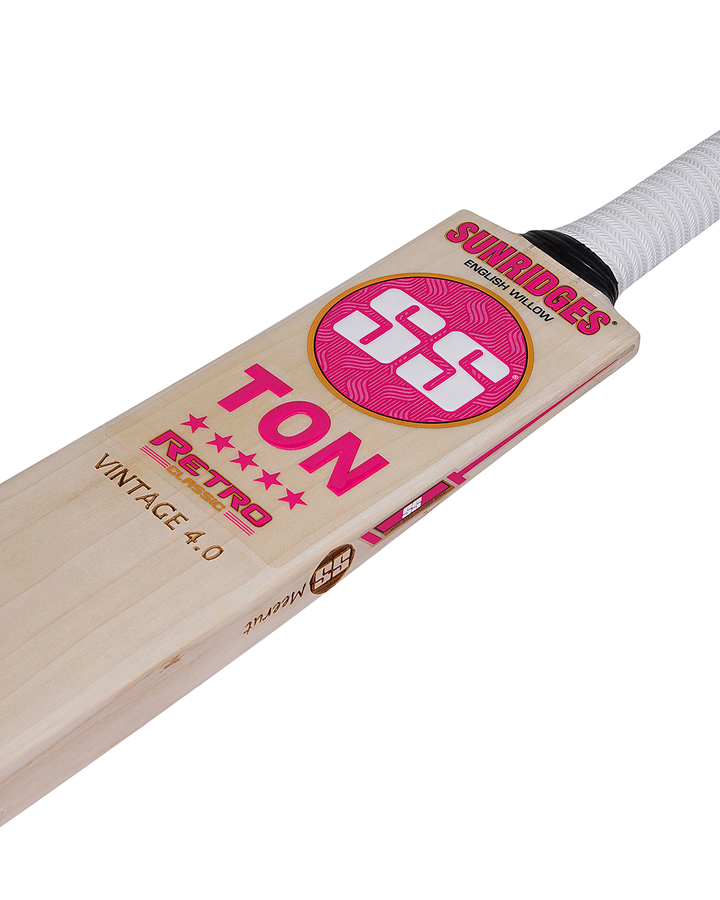 SS TON Retro Vintage 4.0 English Willow Cricket Bat - SH