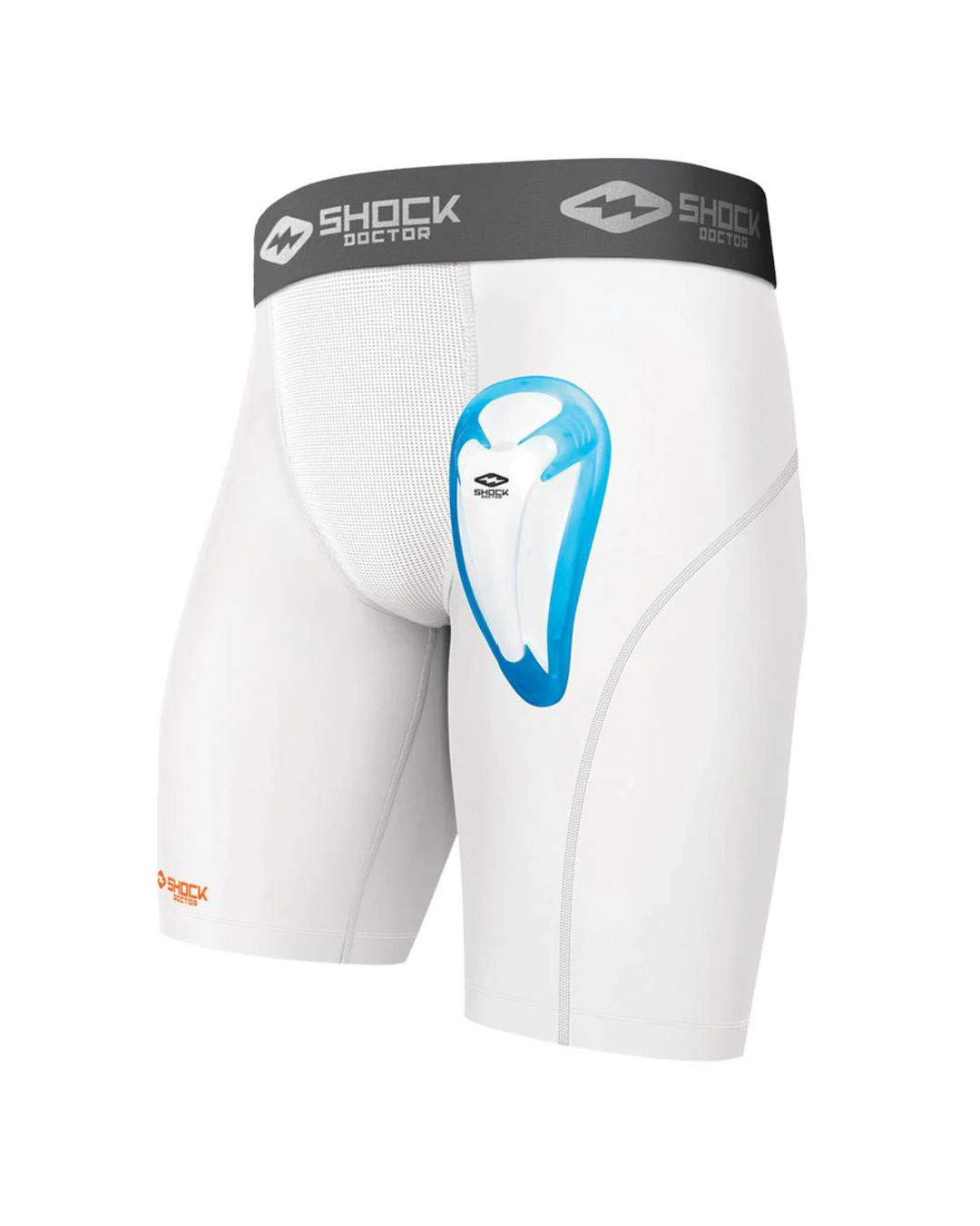 Shock Doctor Core Compression Short with Bio Flex Cup - White