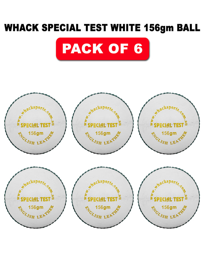 WHACK 4pc Special Test Leather Cricket Ball Bundle - 156gm - Pack of 6x or 12x