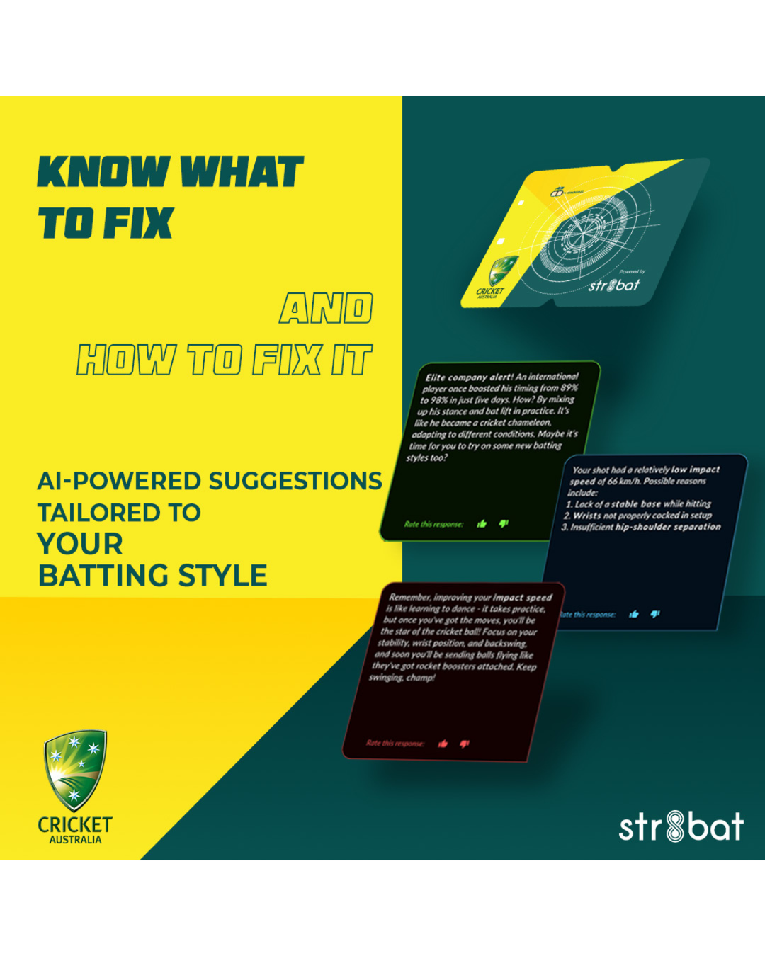 Str8bat Pro Cricket Bat Smart Sticker v2.0
