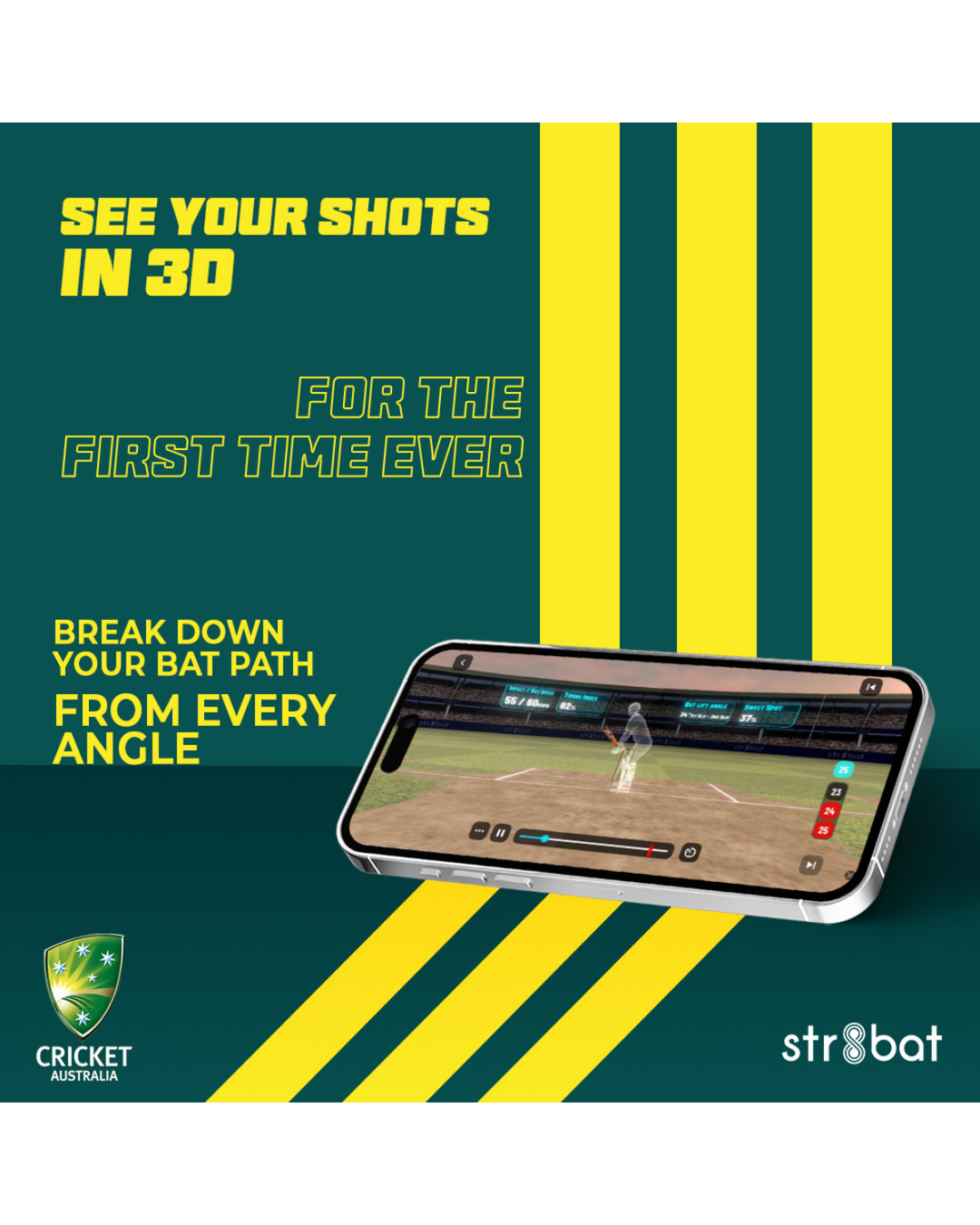 Str8bat Pro Cricket Bat Smart Sticker v2.0