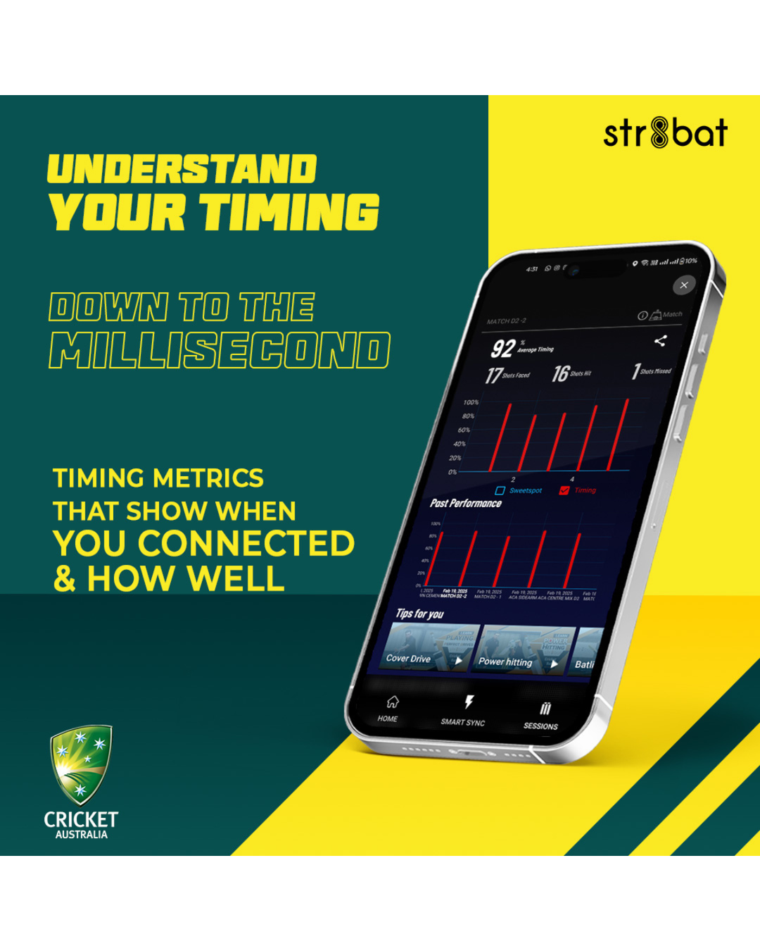Str8bat Pro Cricket Bat Smart Sticker v2.0