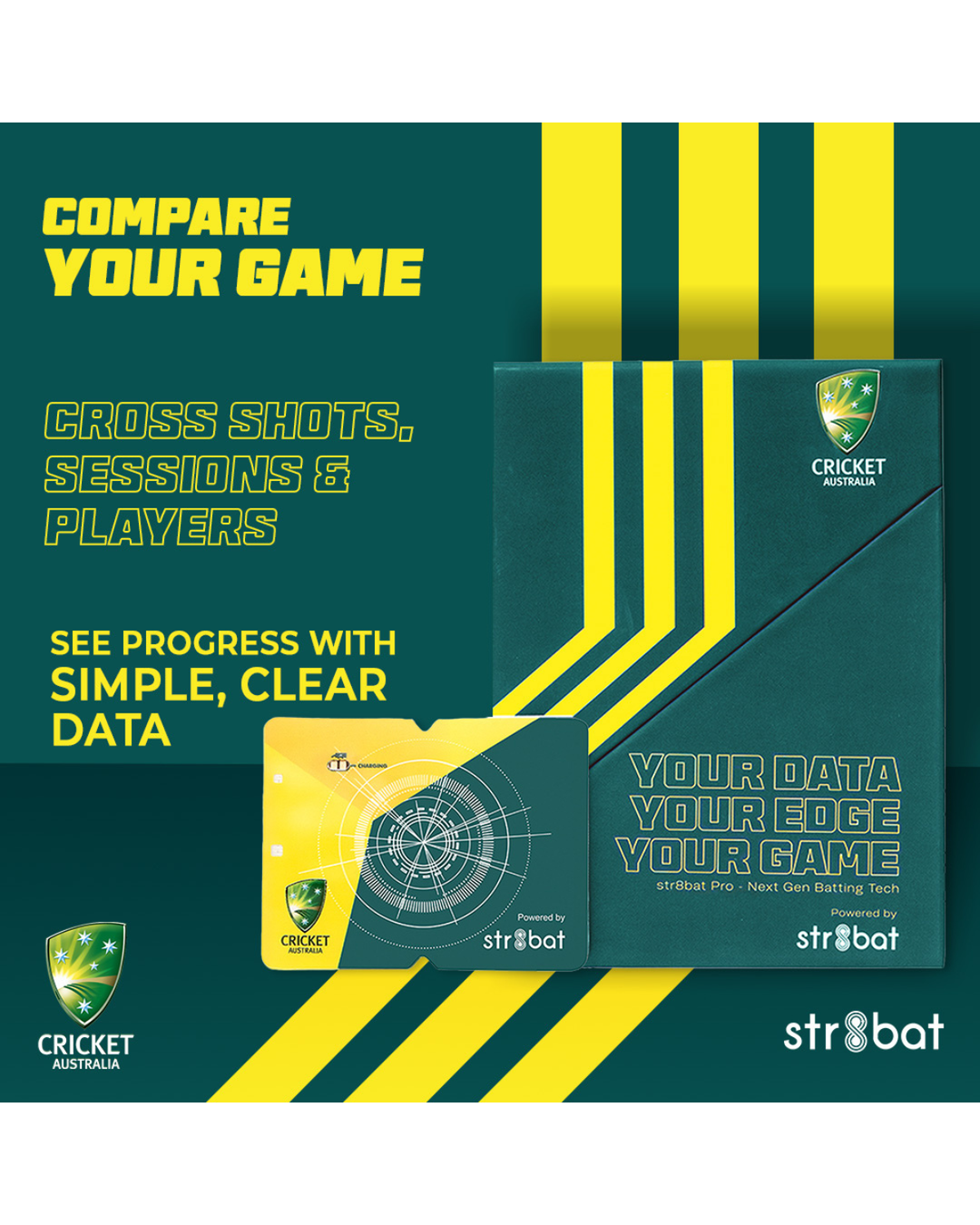 Str8bat Pro Cricket Bat Smart Sticker v2.0