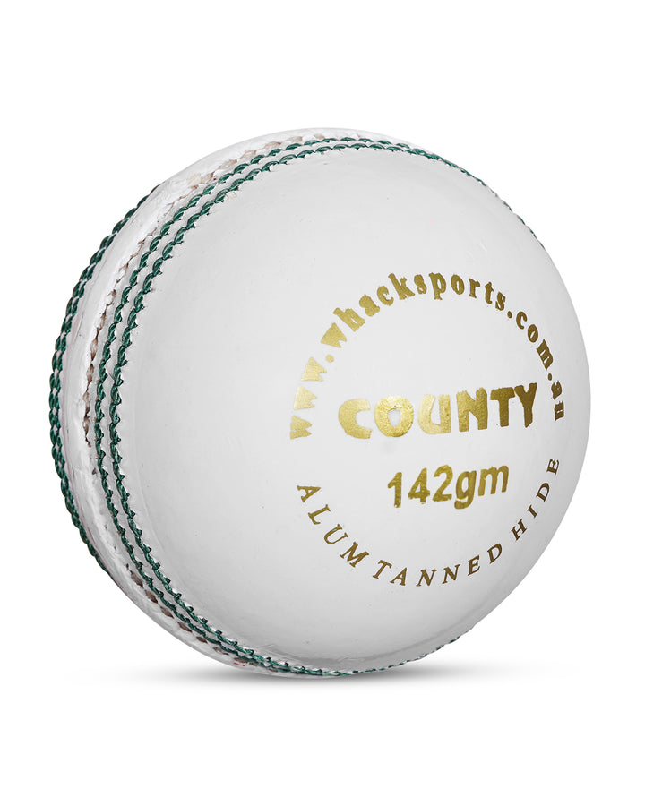 WHACK County Leather Cricket Ball - 2 Piece - 142gm - White