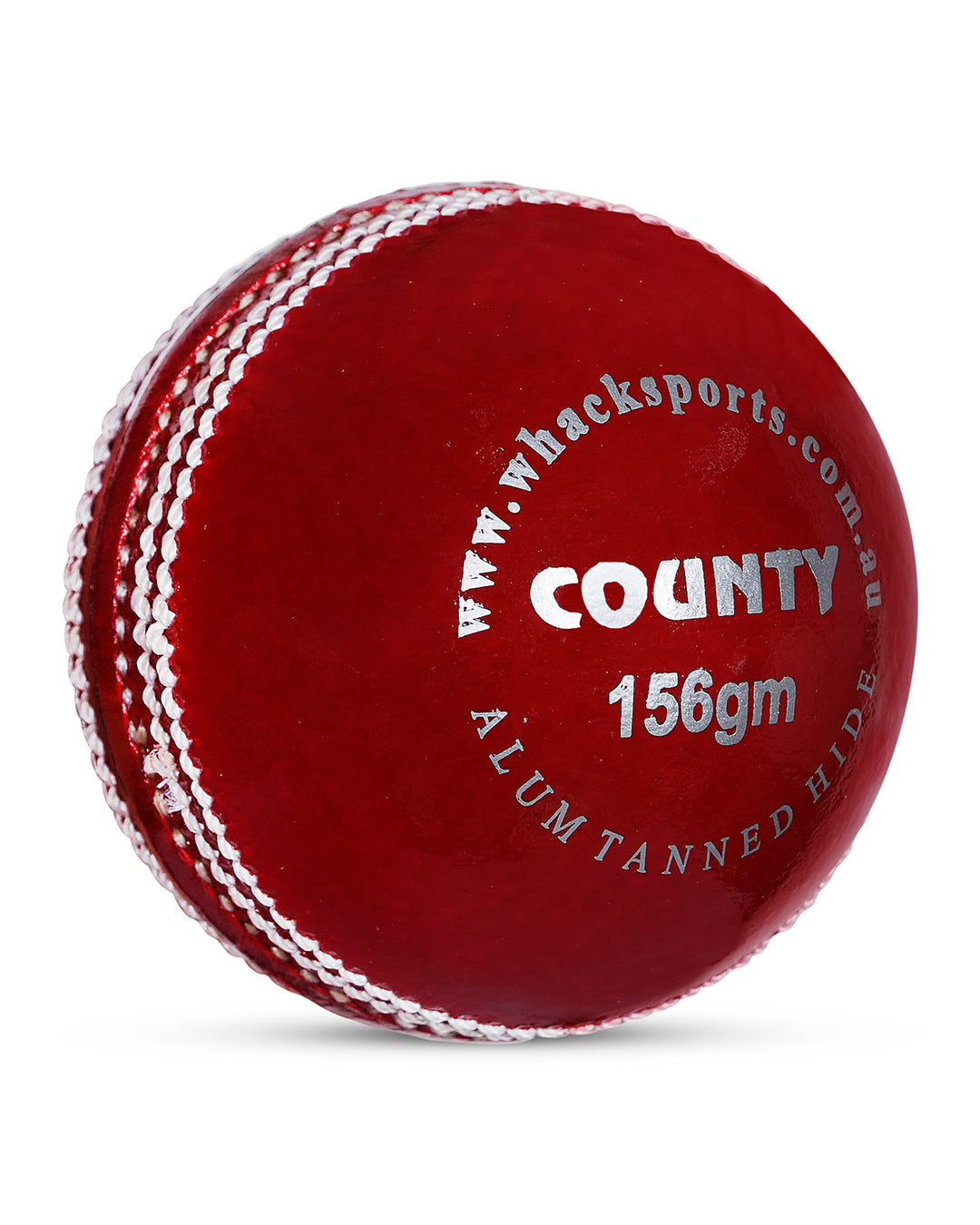 WHACK County Leather Cricket Ball - 2 Piece - 156gm - Red
