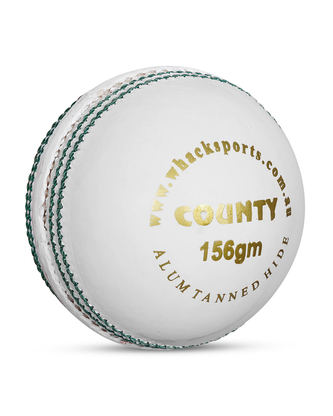 WHACK County Leather Cricket Ball - 2 Piece - 156gm - White
