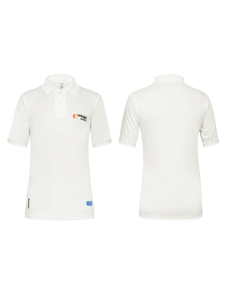 Whack Elite Cricket Short Sleeve Shirt - Off White - Junior