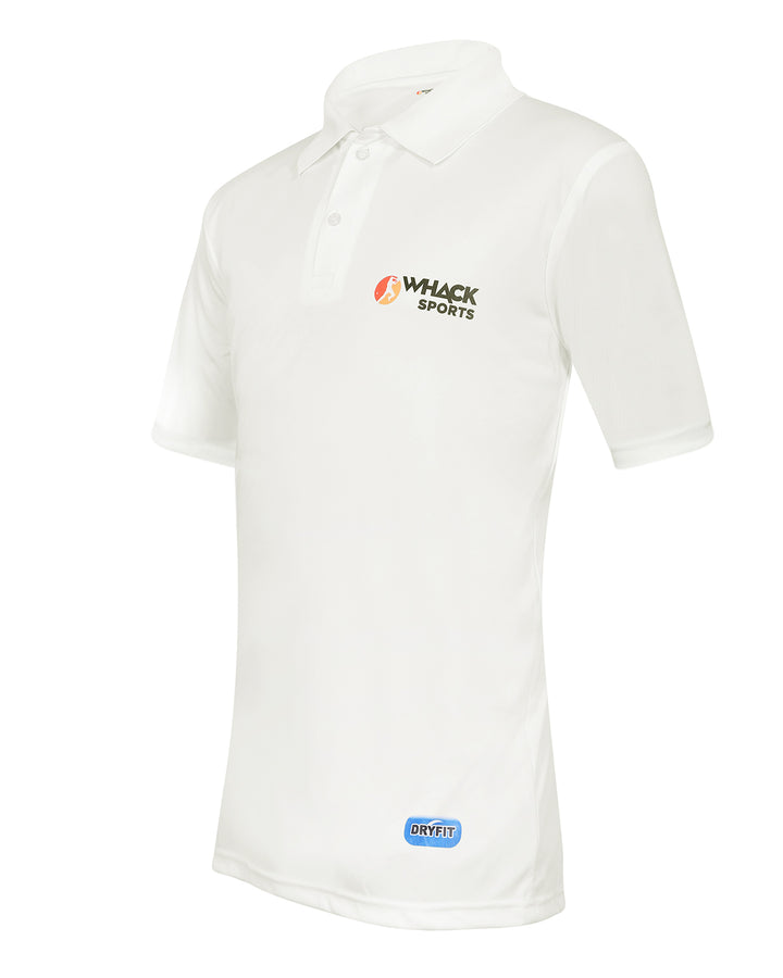 Whack Elite Cricket Short Sleeve Shirt - Off White - Junior