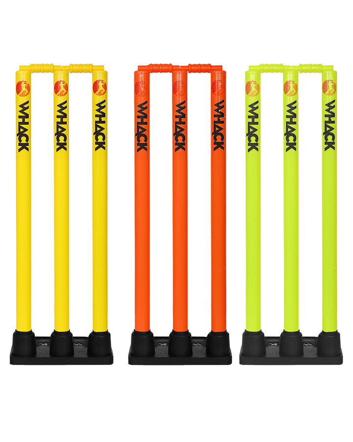 Whack Plastic Training Stumps Set With Rubber Base (Flexi Stumps Set)