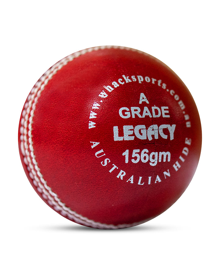 WHACK Legacy Australian Hide Cricket Ball - 4 Piece - 156gm - Red