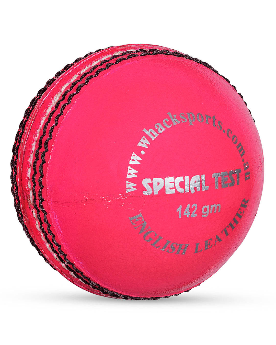 WHACK Special Test English Leather Cricket Ball - 4 piece - 142gm - Pink, main product view, pink