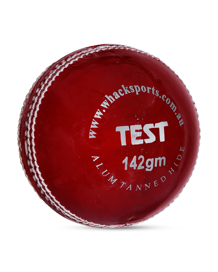 WHACK Test Leather Cricket Ball - 4 piece - 142gm - Red