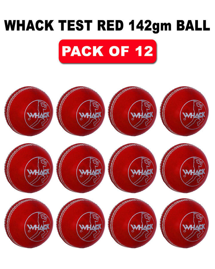 WHACK 4pc Test Leather Cricket Ball Bundle - 156gm - Pack of 6x or 12x