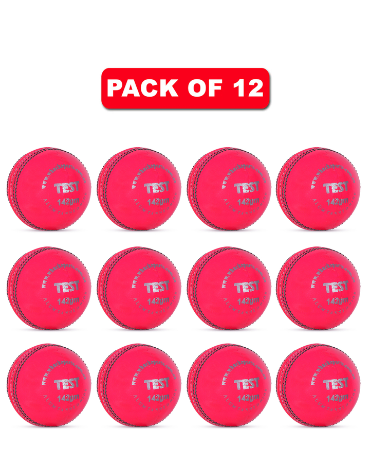 WHACK Test Leather Cricket Ball Bundle - 142gm - Pink - Pack of 6x or 12x