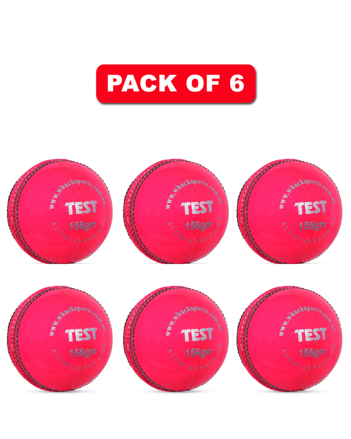 WHACK Test Leather Cricket Ball Bundle - 156gm - Pink - Pack of 6x or 12x
