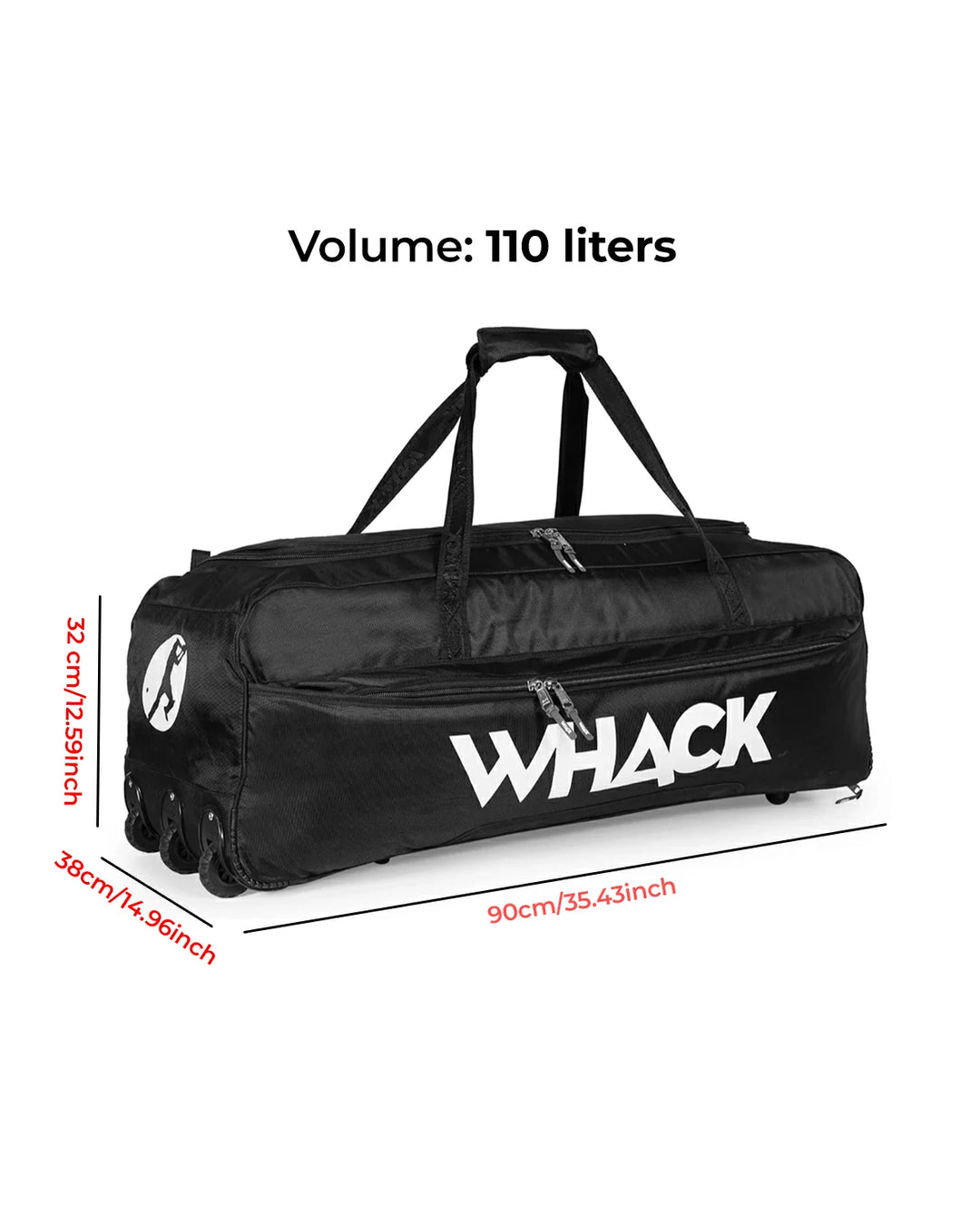 WHACK Blanc Cricket Kit Bag - Wheelie - Large