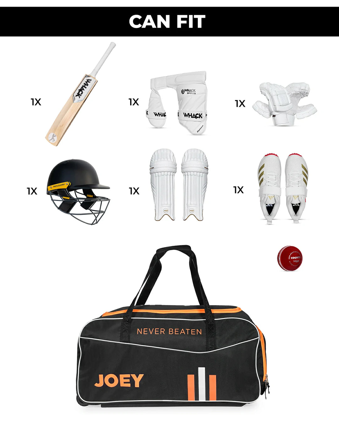 WHACK Joey Cricket Kit Bag - Wheelie - Junior