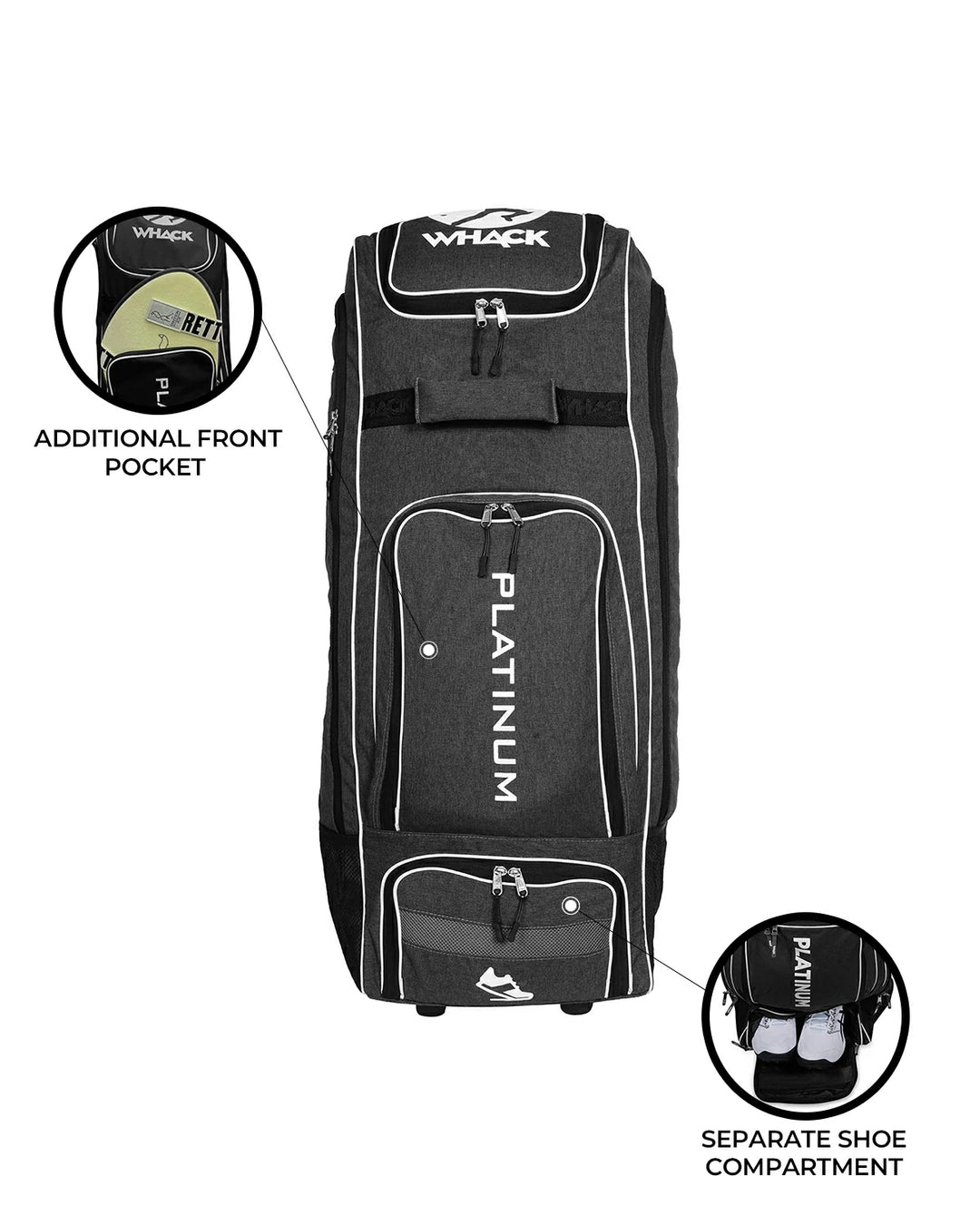WHACK Platinum Cricket Kit Bag - Wheelie Duffle - Large - Navy