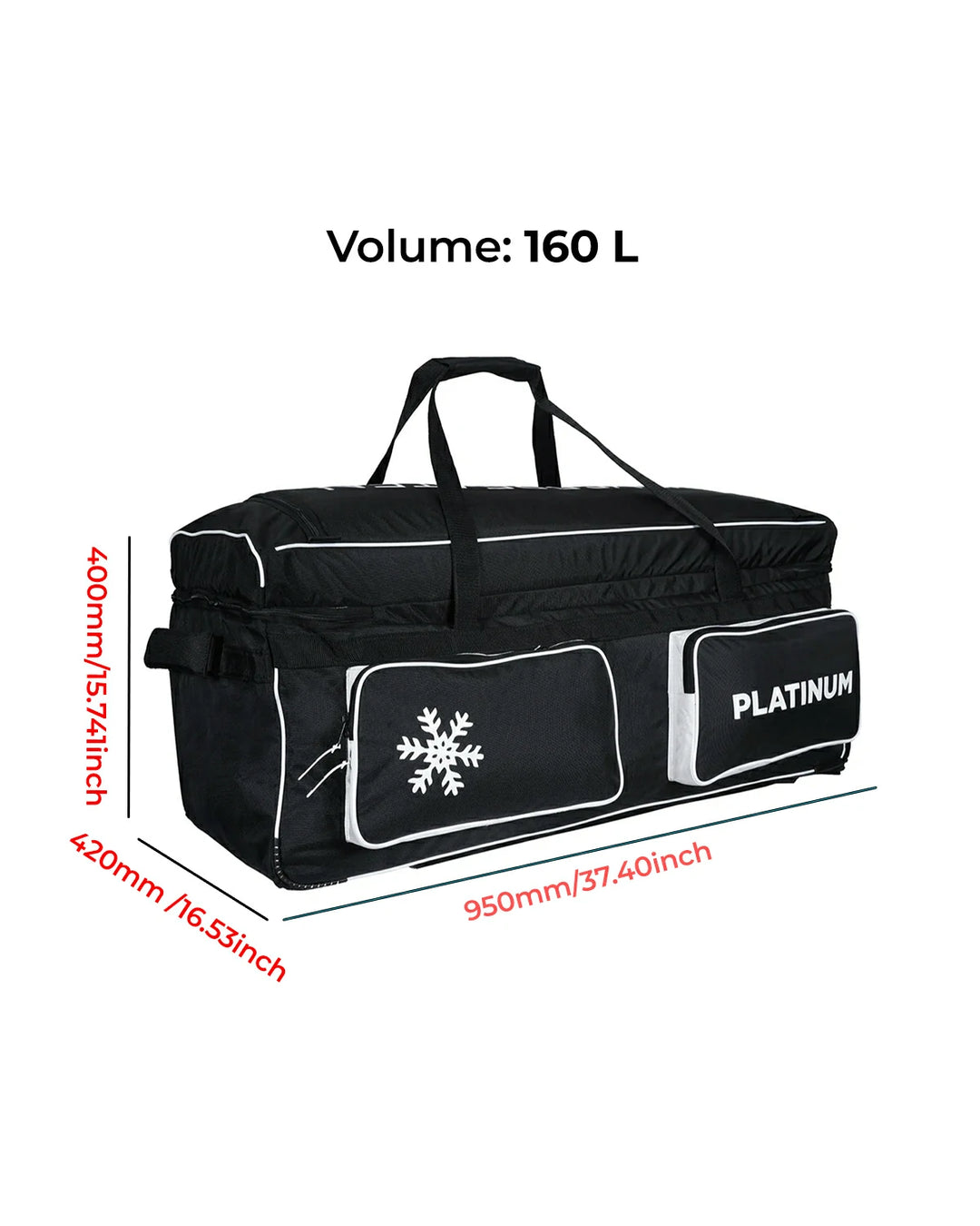 WHACK Platinum Cricket Kit Bag - Wheelie - Extra Large - Black