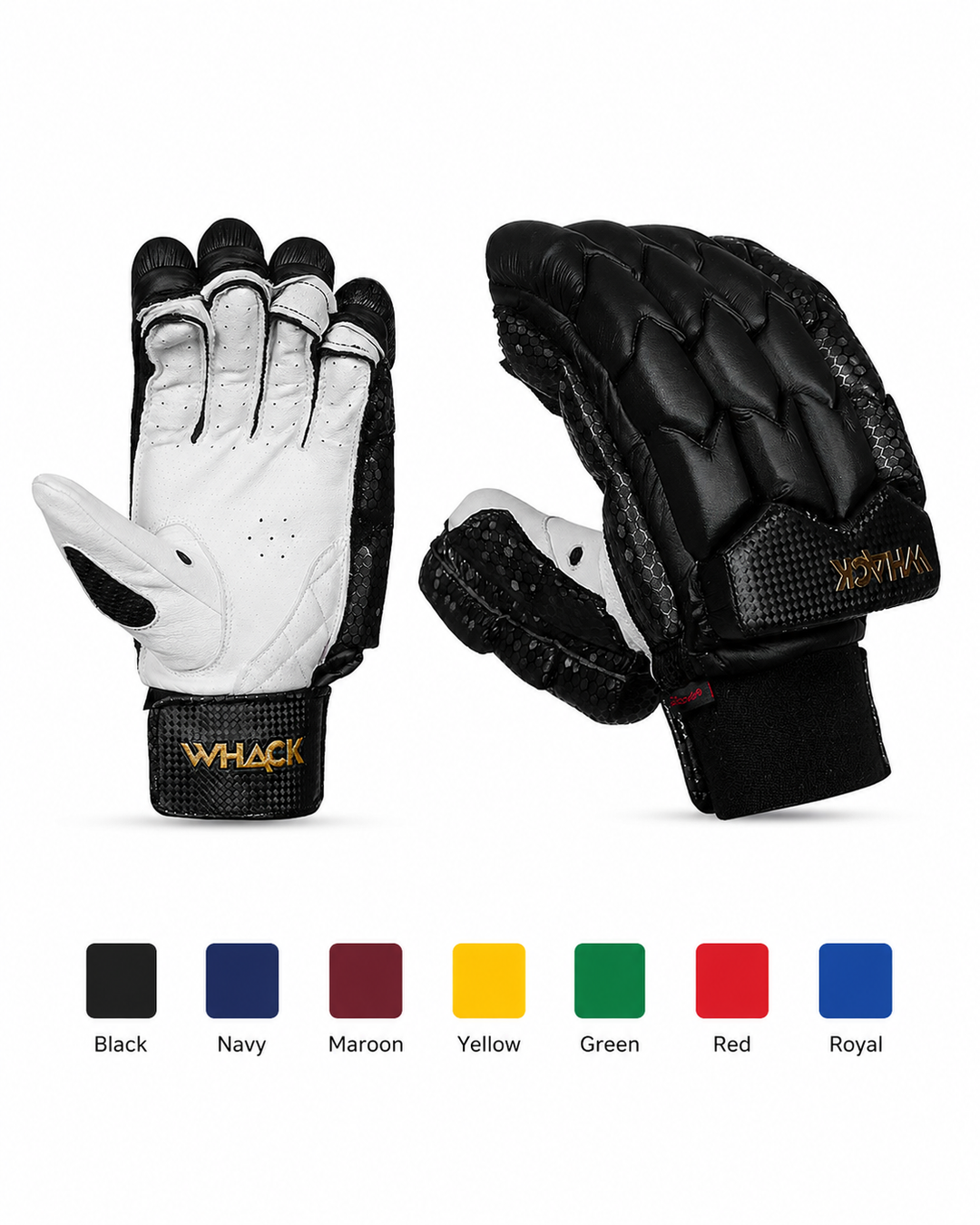 WHACK Player Test Grade Cricket Batting Gloves - Large Adult - Coloured