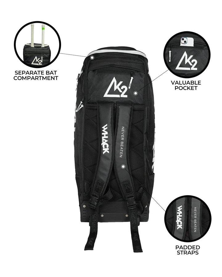 WHACK K2 Cricket Kit Bag - Wheelie Duffle - Large