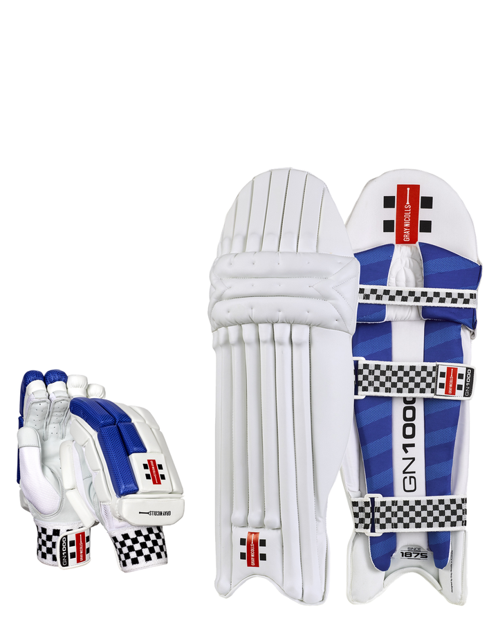 Gray Nicolls 1000 Batting Pads and Gloves Bundle