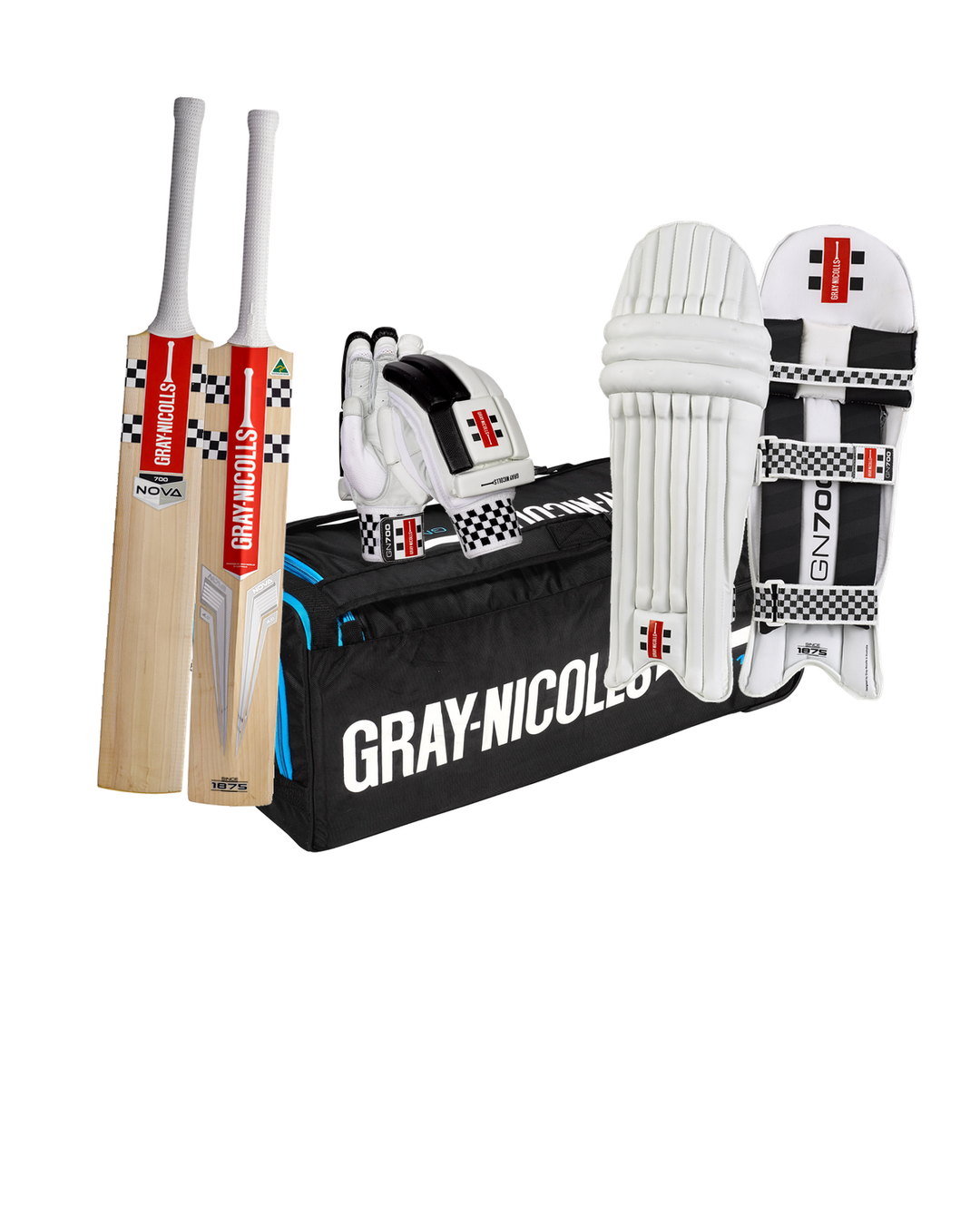 Gray Nicolls Nova 4.0 700 Cricket Bundle Kit - bat, GN 1100 kit bag, batting gloves and pads