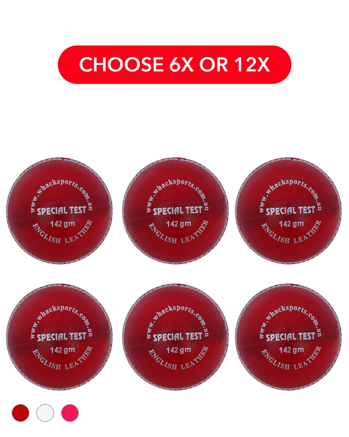 WHACK 4pc Special Test Leather Cricket Ball Bundle - 142gm