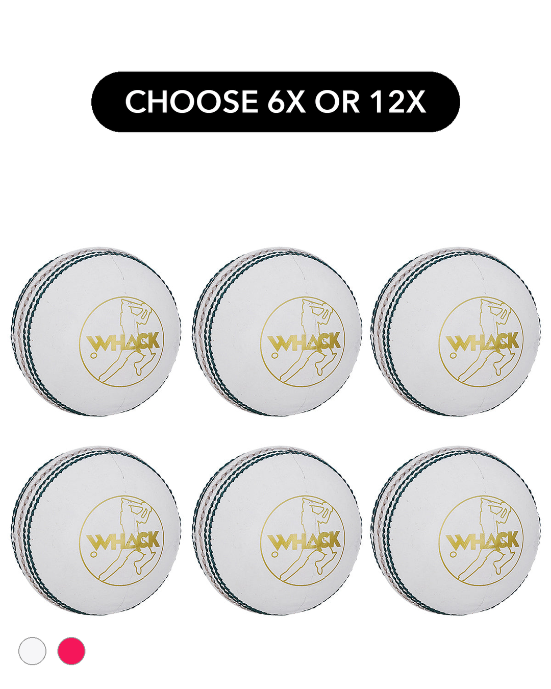 WHACK 4pc Legacy Leather Cricket Ball Bundle - 142gm - Pack of 6x or 12x