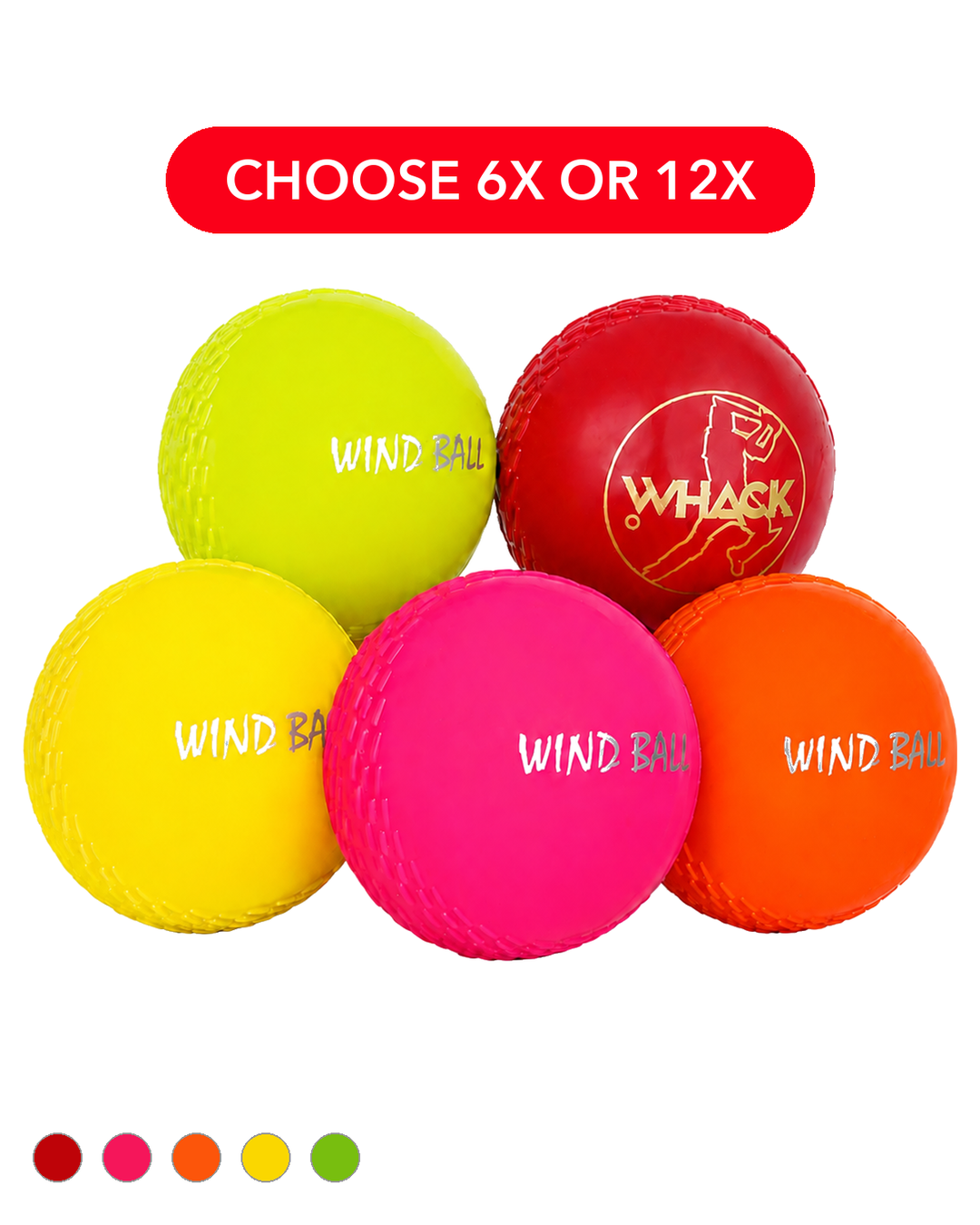 WHACK Wind/Poly Soft Ball Bundle - Pack of 6x or 12x