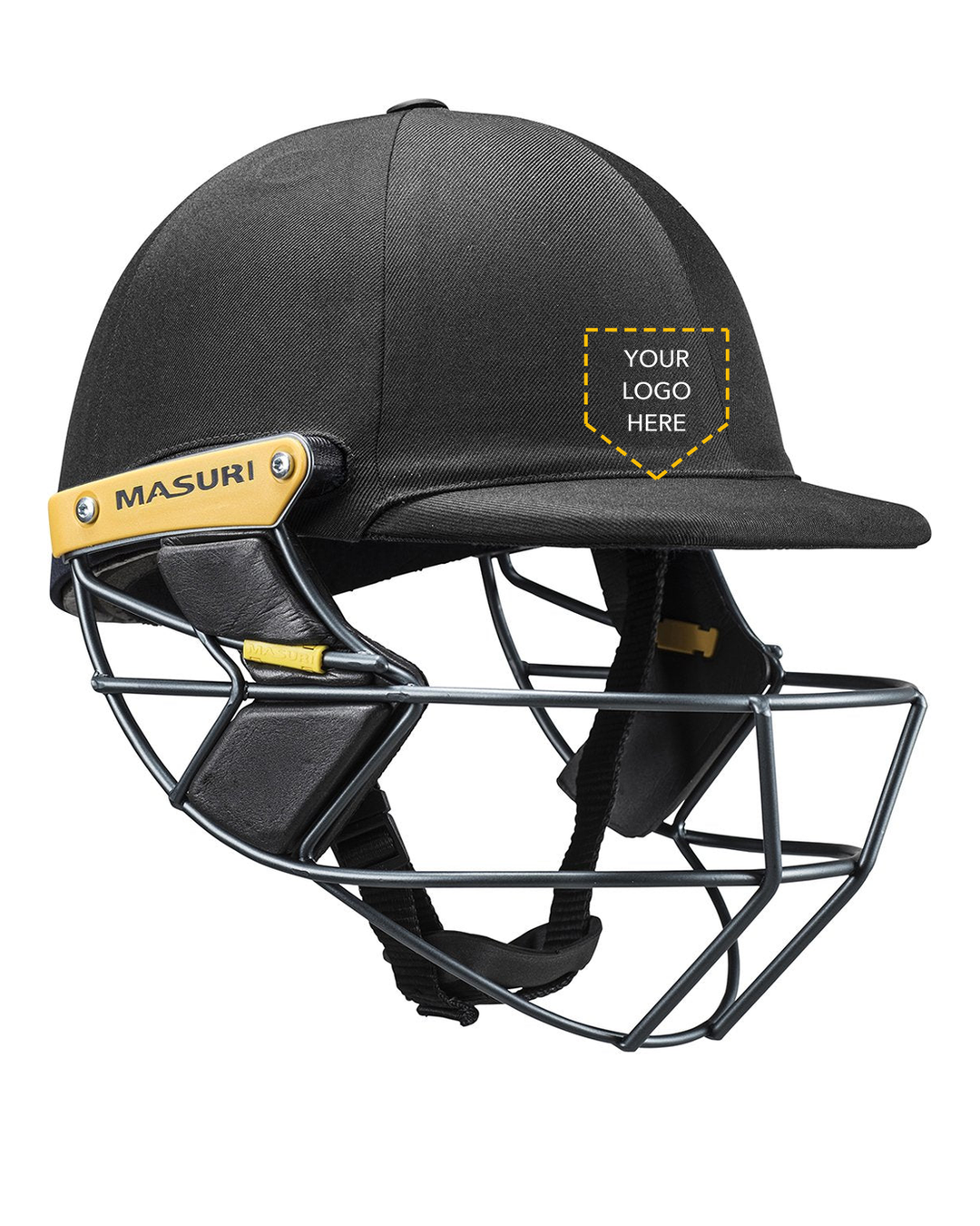 Southport Labrador Cricket Club - Custom Masuri T Line Stainless Steel Cricket Batting Helmet - Black - Senior