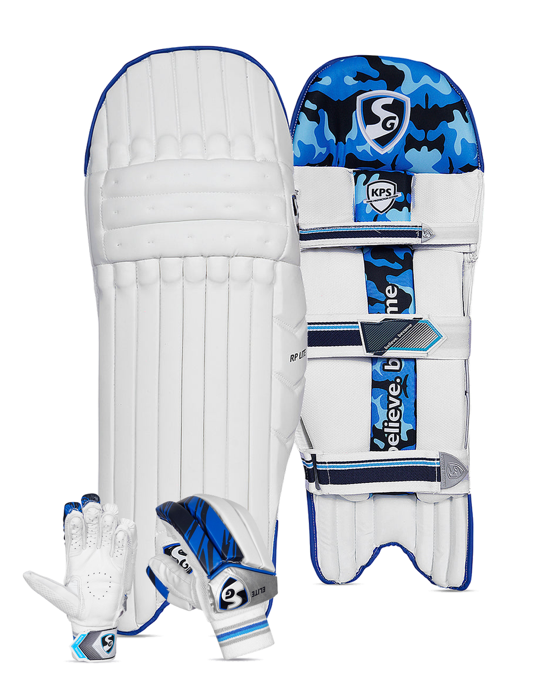 SG Elite Batting Pads and Gloves Bundle - Adult