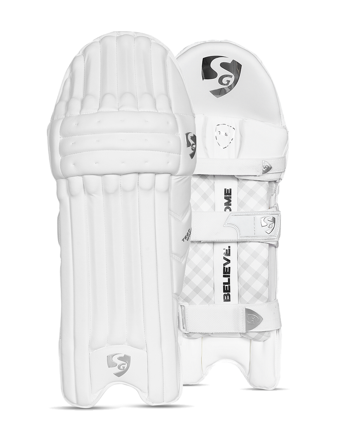 SG Test White Batting Pads and Gloves Bundle - Adult