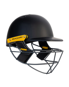 Masuri E Line Player Stainless Steel Cricket Batting Helmet - Black - Senior