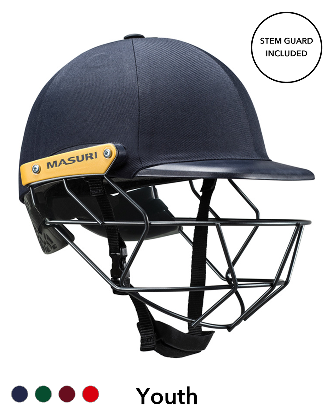 Masuri C Line Plus Stainless Steel Cricket Batting Helmet with Neck Guard - Youth