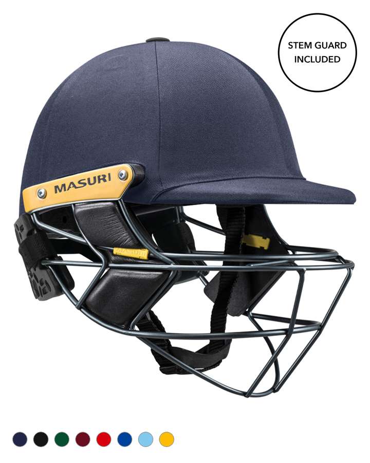 Masuri E Line Stainless Steel Cricket Batting Helmet with Neck Guard - Senior